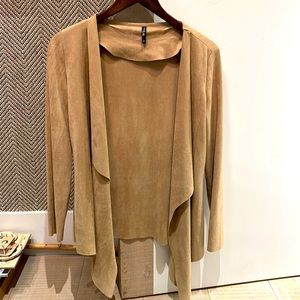Suede like, beige, open cardigan style